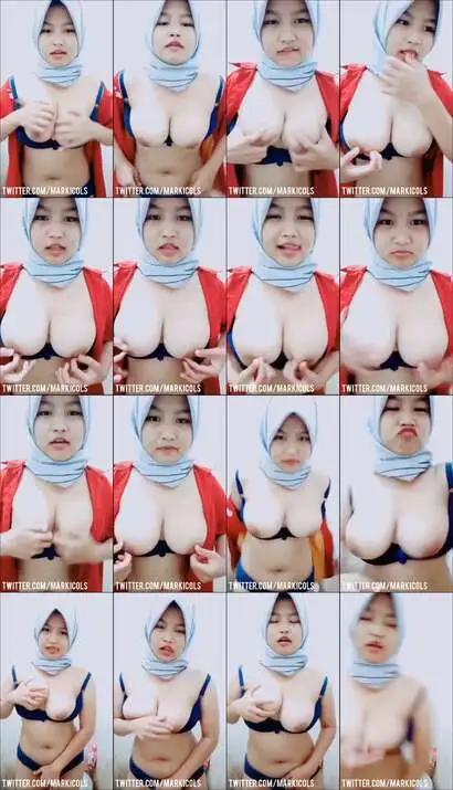 Abg hijab biru muda lagi sange mainin t...