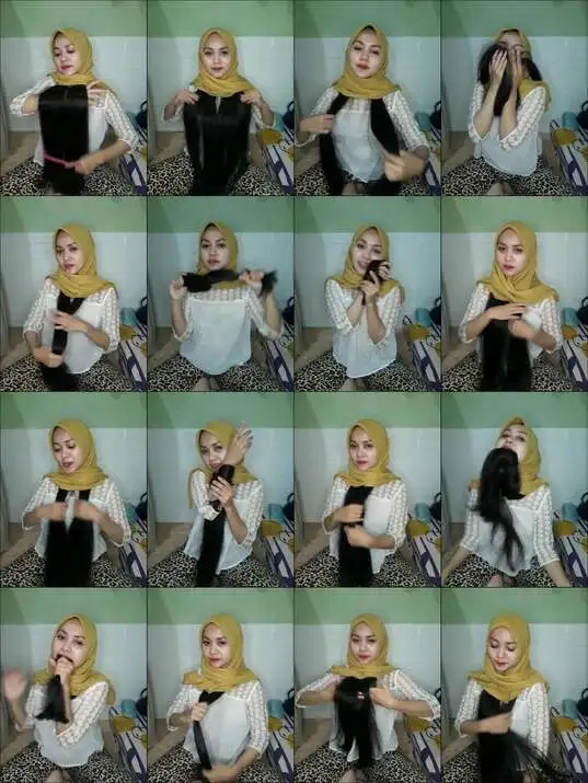 hijab cantik rambut panjang