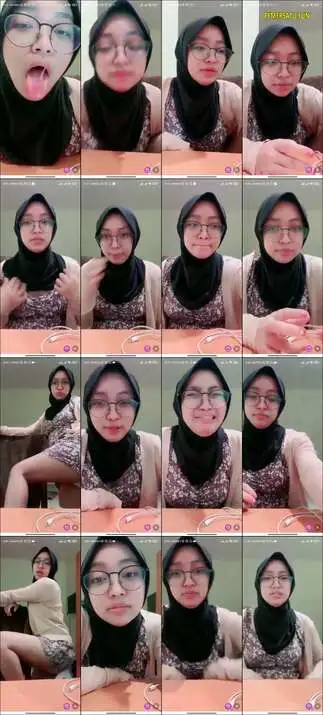 jilbab cantik berkacamata terlihat lugu...