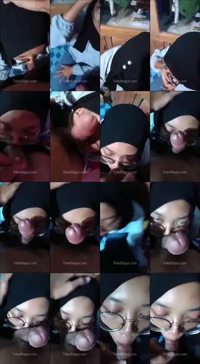 Jilbab kaca mata sepong kontol
