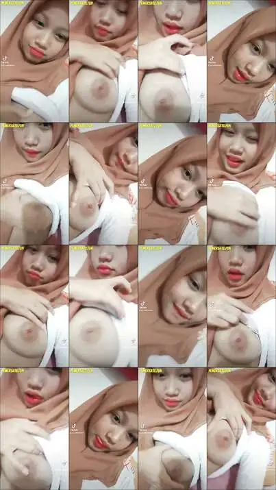 Jilbab Tiktok Coklat ABG Cantik Pamer T...