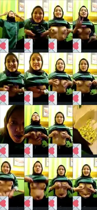 vcs sama jilbab hitam baju hijau pamer ...
